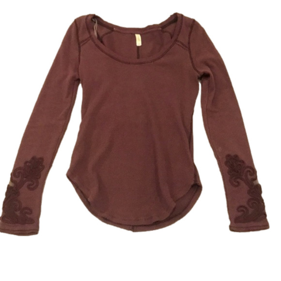 Free People thermal scoop neck waffle shirt - Picture 1 of 1